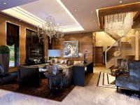 輕奢風格別墅室內(nèi)裝修裝飾效果展示-1033-02
