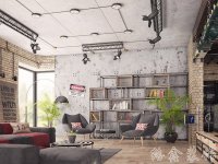 工業(yè)風格家居裝修裝飾室內(nèi)設計效果-A514-2