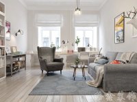 現(xiàn)代簡約家居裝修裝飾室內設計效果-B906