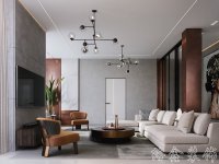 現代網紅風家居裝修裝飾室內設計效果-F503-2